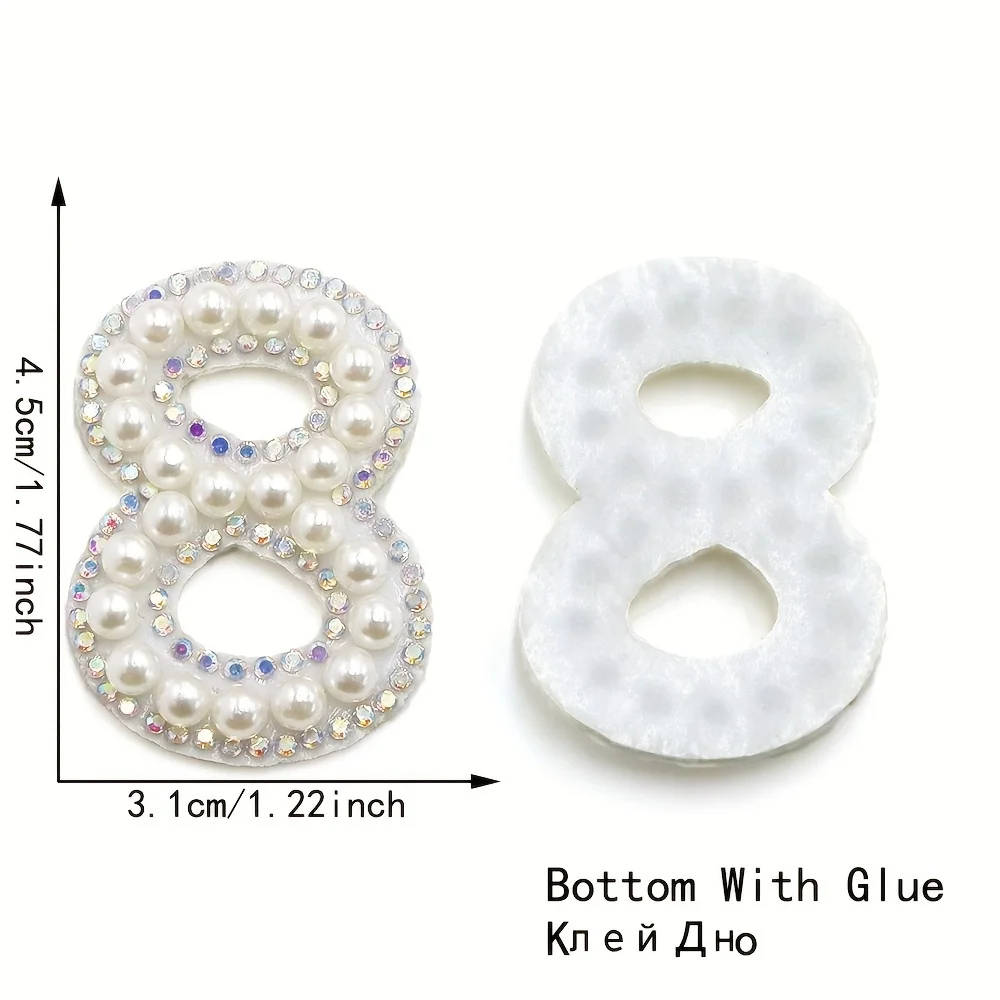 26 brief AB Strass Perle Englisch Alphabet Patch 3D Perlen Aufkleber Mixed Stickerei Patch Für Kleidung Logo Diy Applique – Detail 10