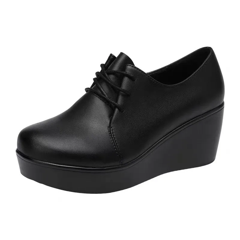 Trendy Round Head Comfortable Anti-Slip Work Dance Casual Shoes Mom's Women's Footwear Polyester Sole Polyester Face Material