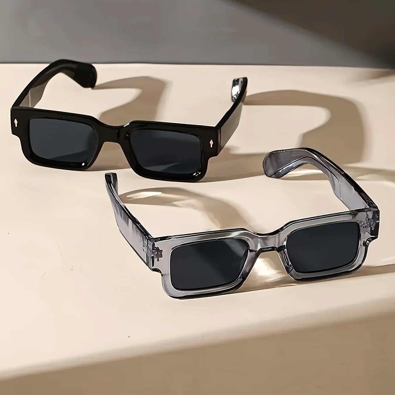 Gafas de sol cuadradas Retro Unisex, lentes clásicas con protección UV, montura de plástico para viajes al aire libre y conducción, 1 ud.