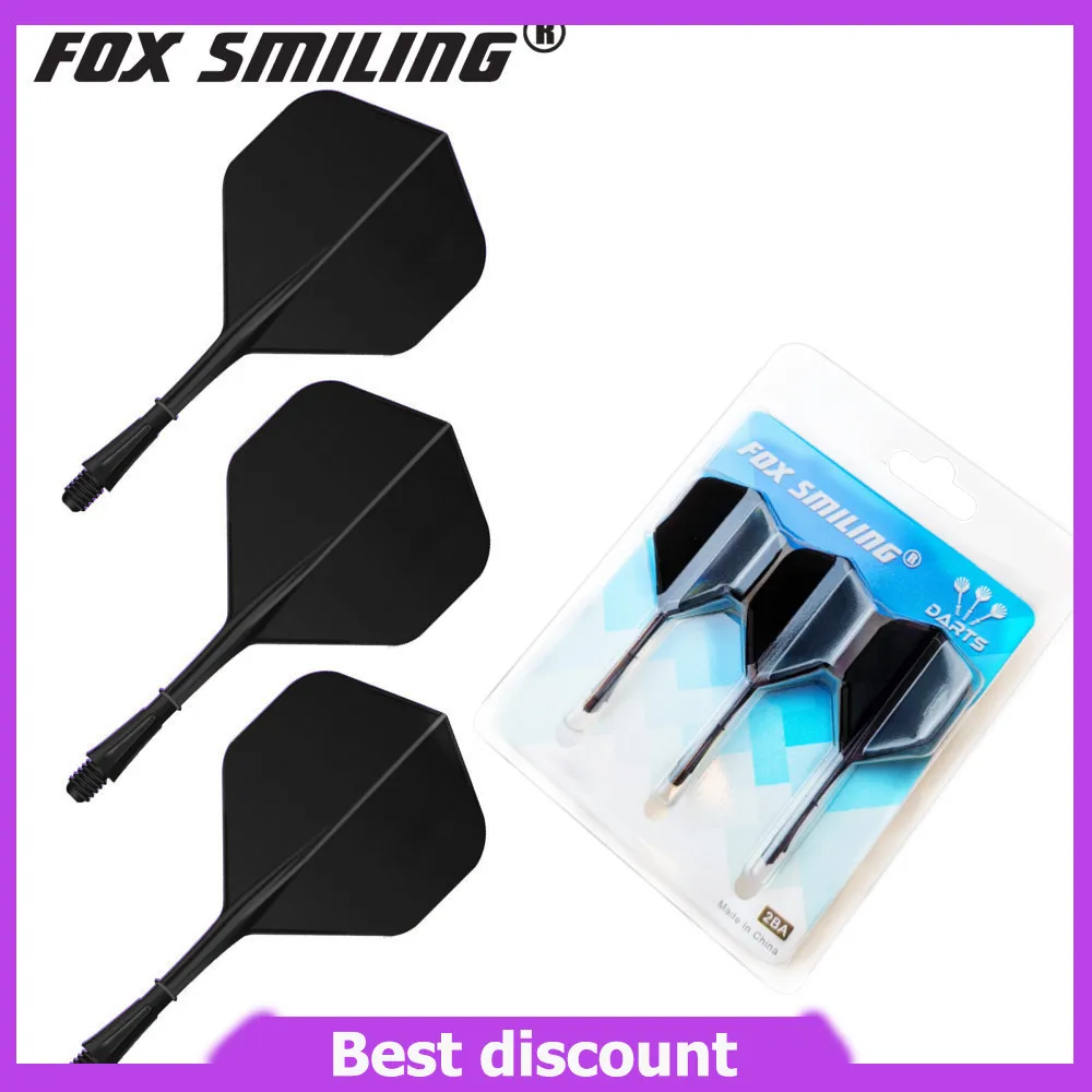 Fox Smiling 3pcs Dart Flight With Dart Shaft In-one 2BA Screw Durable Anti-fall Professional Dart Accessories