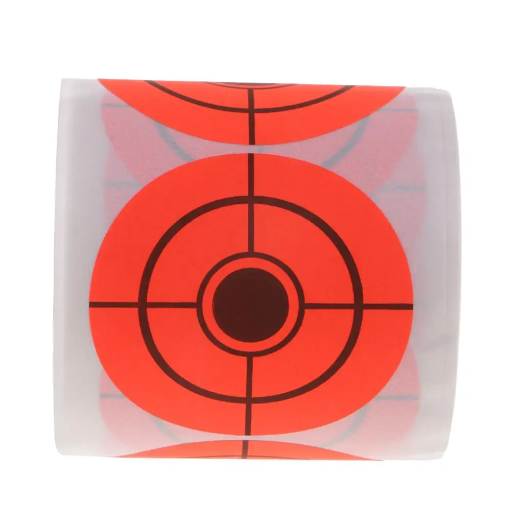 

250pcs 5cm Self–adhesive Paper Target Roll Florescent 2' Adhesive Shooting Target Stickers for Shooting Archery