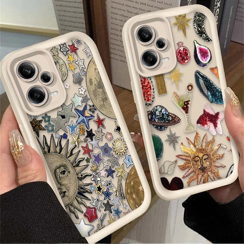 Planet Sun Cocktail Print Case for Xiaomi Redmi Note 13 12 11 Pro Plus 4G 5G 12S 11S 10S 10 9 9S Redmi 14C 13C 12C A3 12 Cover