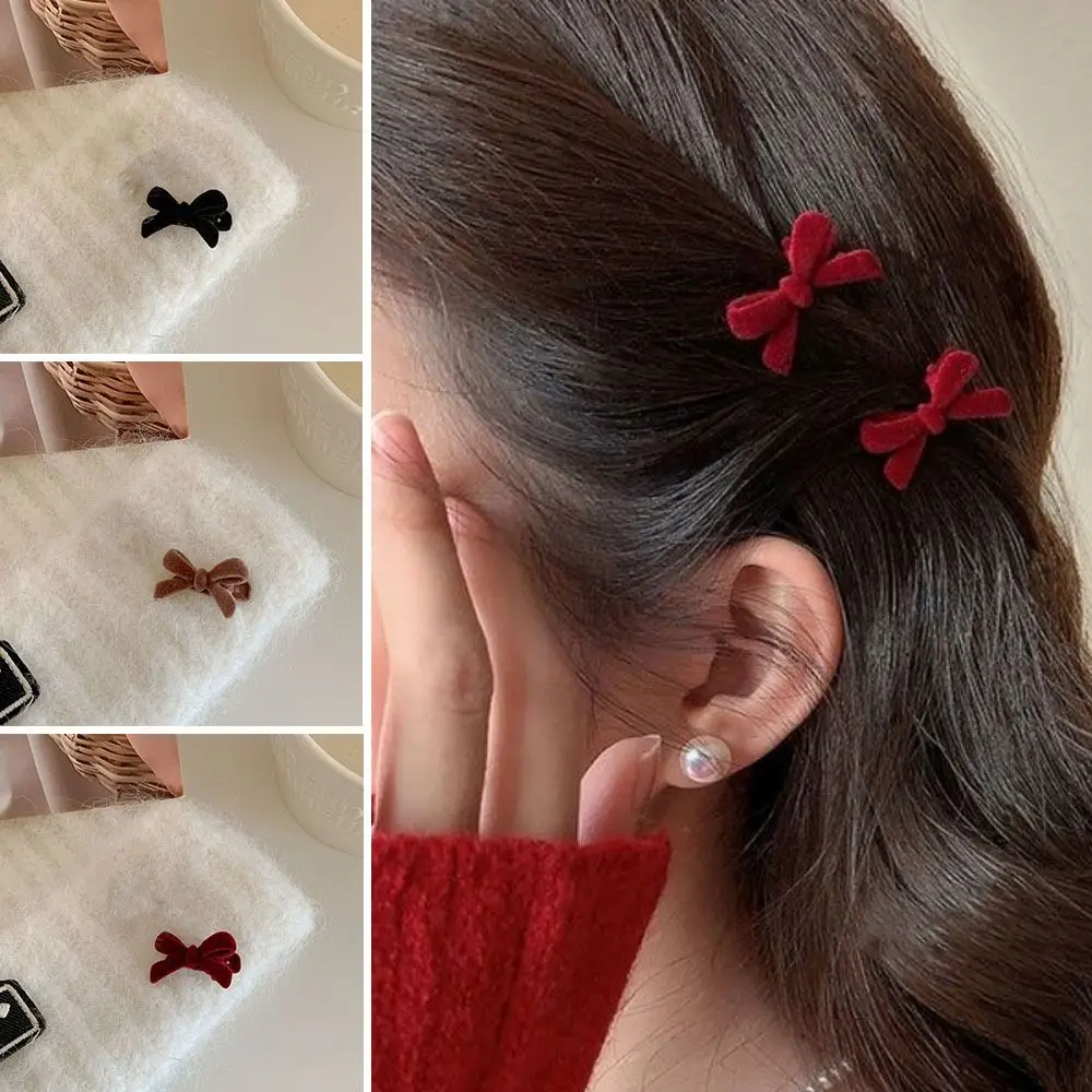 Moda Donna Fiocco Copricapo Fiocco Forcina in velluto Accessori per capelli dolci Strumenti per lo styling dei capelli Fermagli per capelli Bowknot Mini forcine