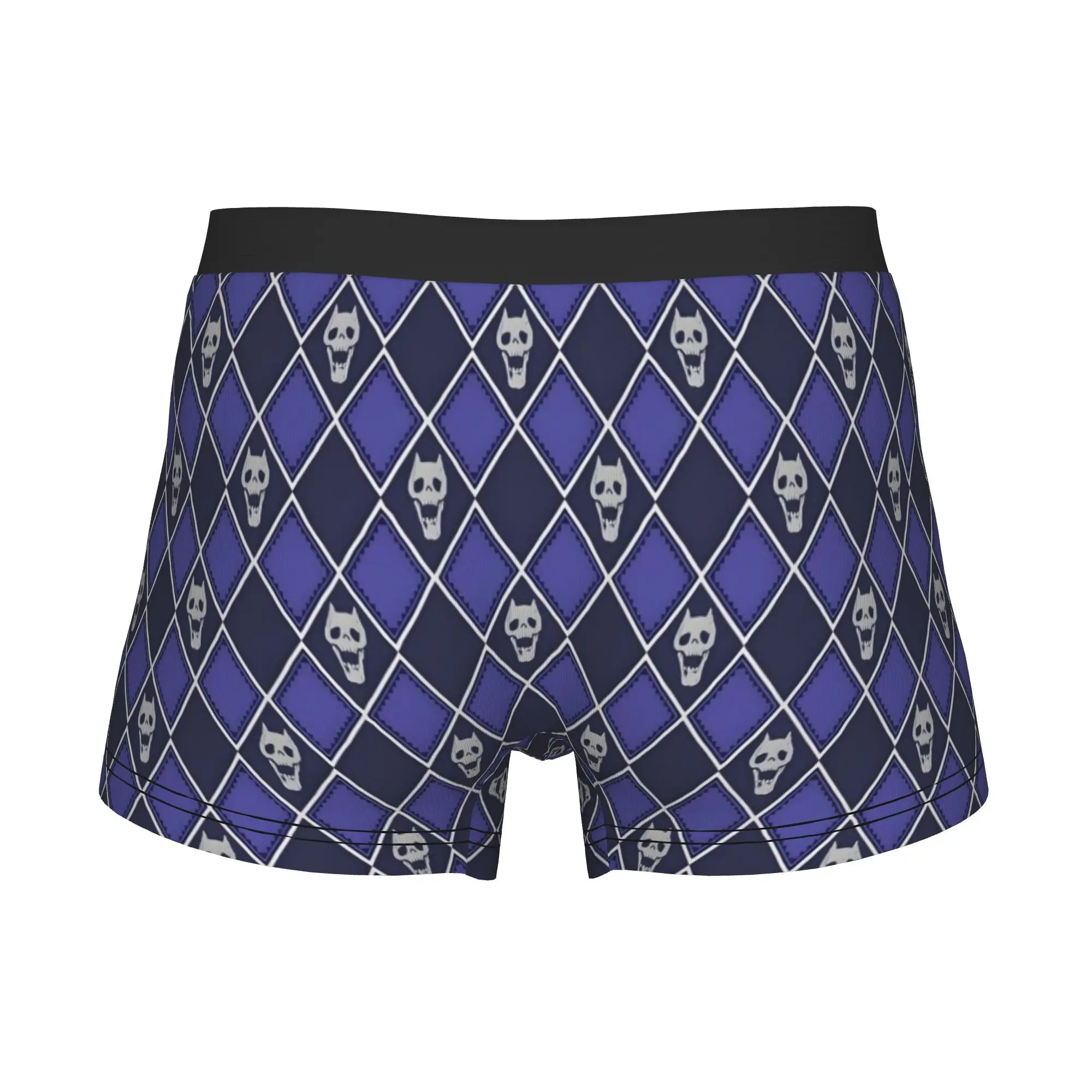 Kiras Yoshikage Silver Blue Boxers Shorts Mens JoJos Bizarre Adventure Calavera Briefs Underwear Fashion Underpants