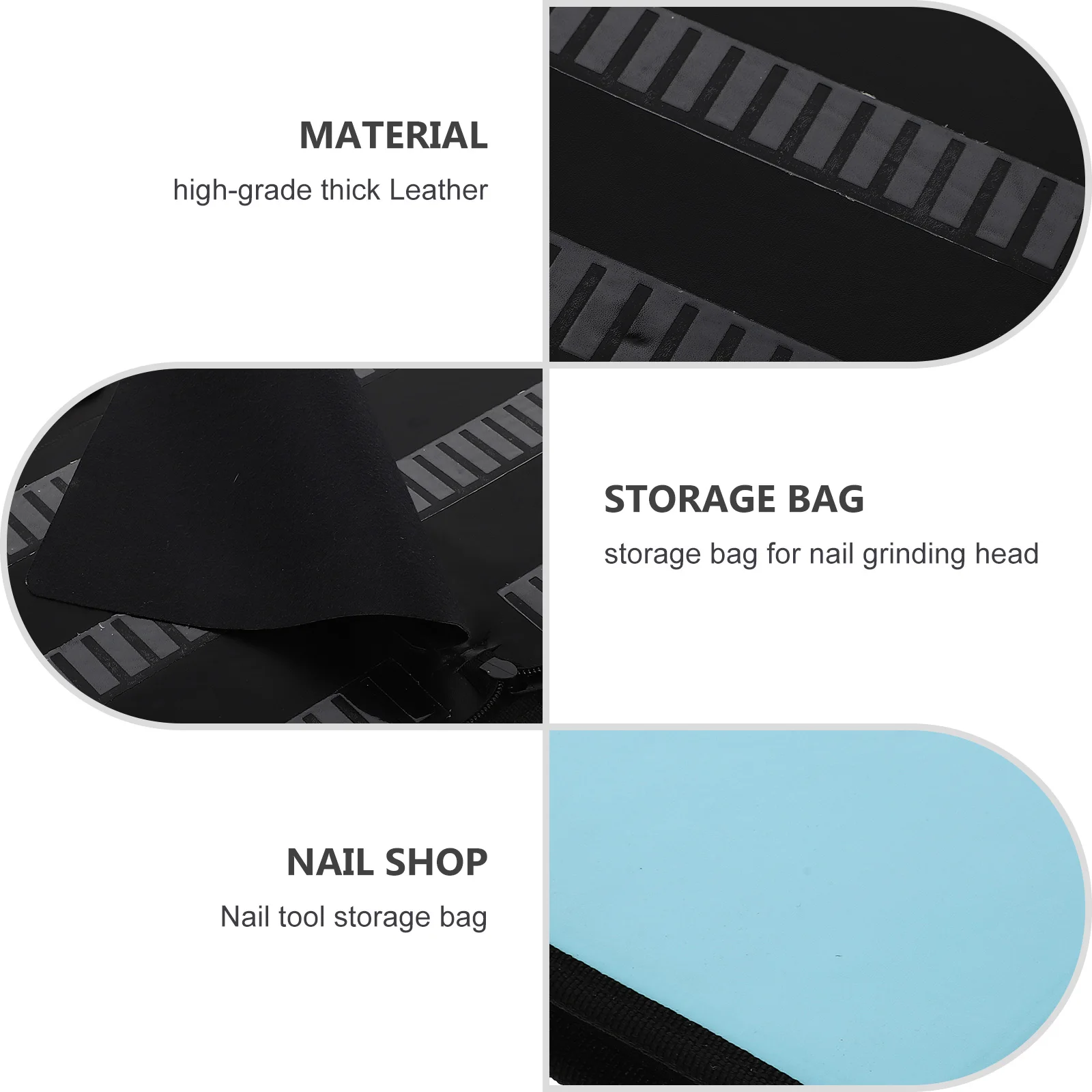 

1pc Grinding Head Storage Bag Drill Bits Organizer Case For Manicure Salon Home Use Nail Art Training Diy Kit Nail Grinding Head