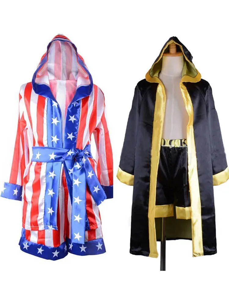 Rocky Balboa Boxer Costume pour enfant, vêtements avec short, robe de boxe de film, rouge et noir, garçon