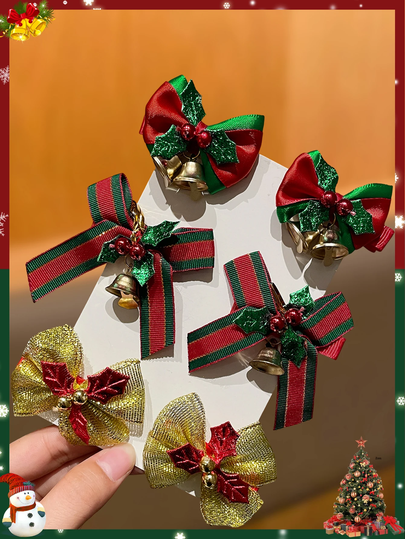 6pcs Elegant Christmas Hair Accessories for Women Cute Fashionable Hairpins Party Celebration Role Play Christmas Gift