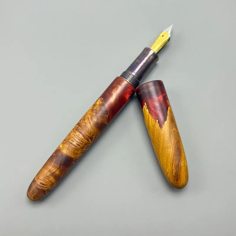Hot Sale Pen BALAOYE Natural Solid Wood Lpng Knife Tip Fountain Pen JOWO F 0.5mm Portable Office Signature Travel Ink Wooden Pen