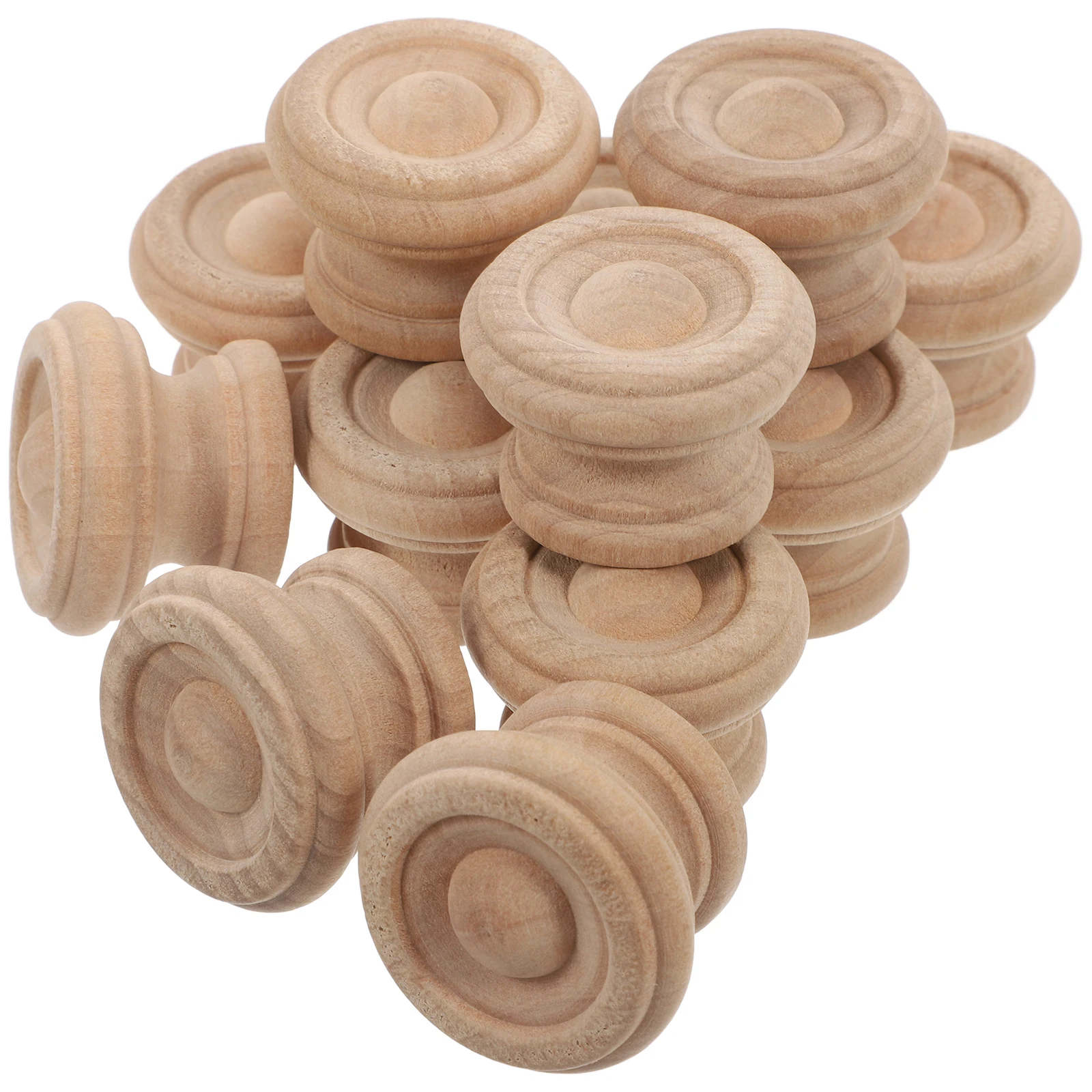 

12Pcs Wood Drawer Knobs Round Mushroom Style Wooden Handles for Dressers Cabinets Kitchen Door Pulls Modern Design
