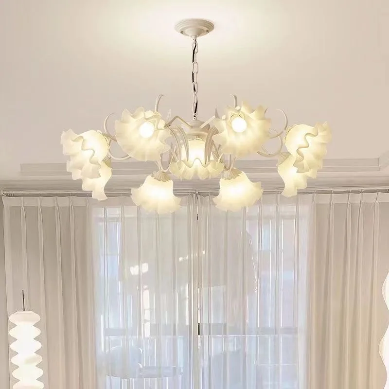 Lampadario a fiori francesi lampadario da soggiorno a LED nordico per camera da letto cucina sala ristorante arte tavolo da pranzo lampada a