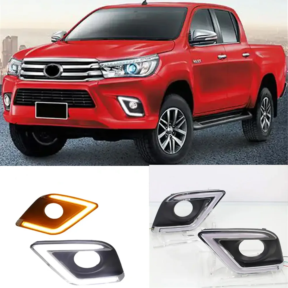 

Auto Accessories Front Fog Lamp Led Drl For Toyota Hilux Revo 2015 2016 2017 Daytime Running Light Daylight