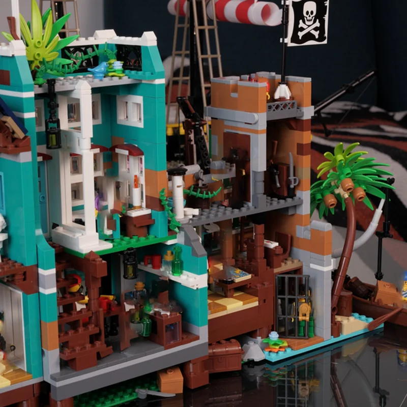 3247pcs MOC The Pirate Port Nassau Piratesed Model Building Toy Blocks Architecture Idea Education Kids Christmas Gifts Birthday