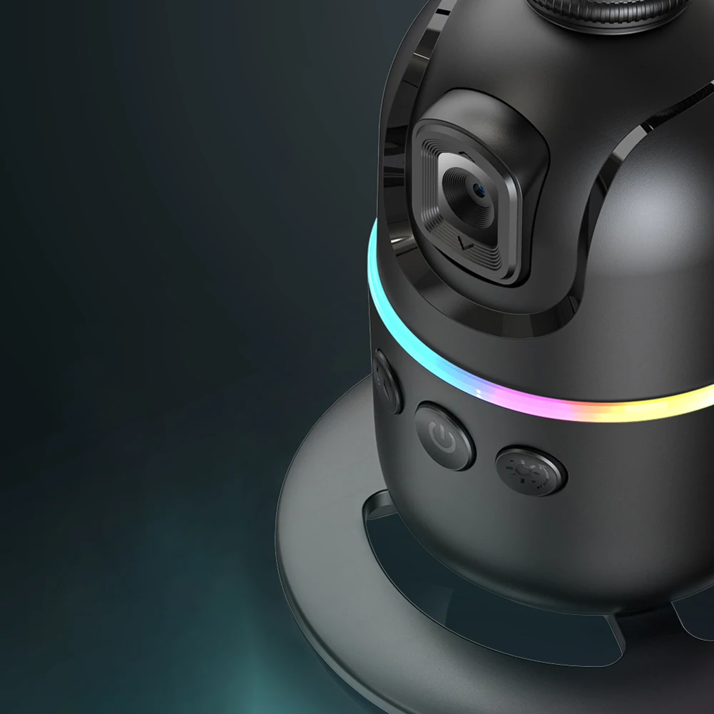 Auto Face Tracking Tripod No App 360 Rotation Auto Tracking Phone Holder (Black