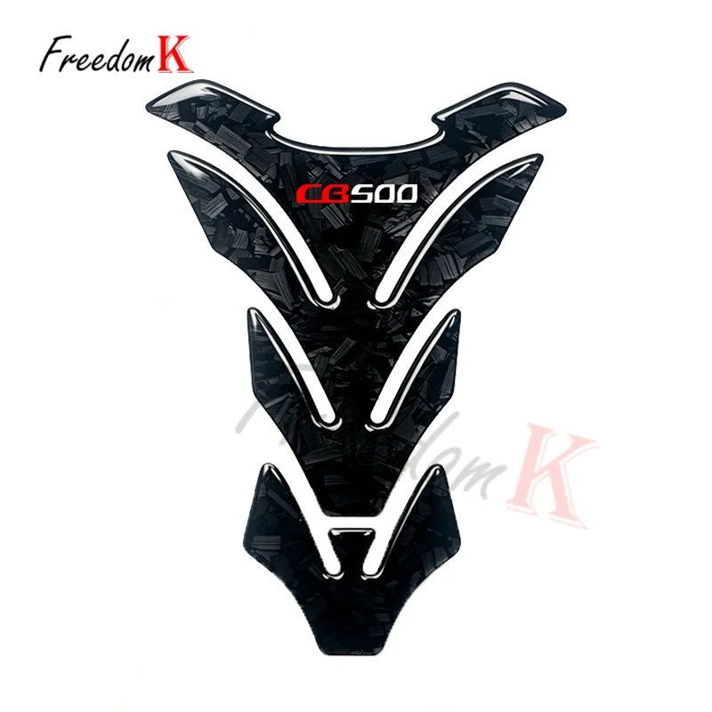 3D Gel Dome Motorcycle Tank Pad Protector Stickers Fit For CB500 CB 500 CB500X CB500F Forged Carbon Fiber Tank Waterproof & slip view 3