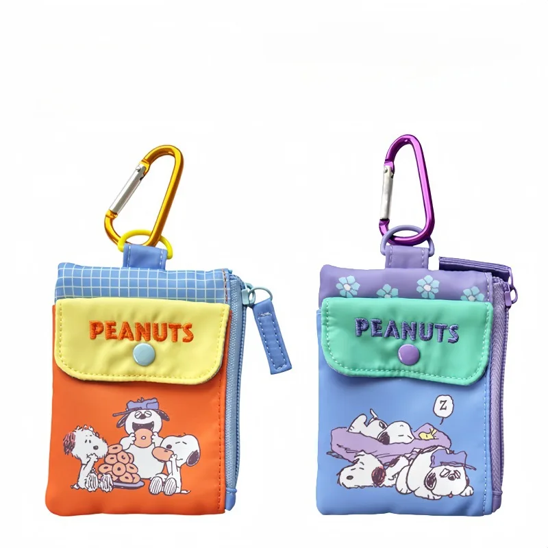 New Kawaii Snoopy Pattern Contrasting Color Coin Purse Cartoon Storage Bag Student Carry-on Small Items Storage Card Holder