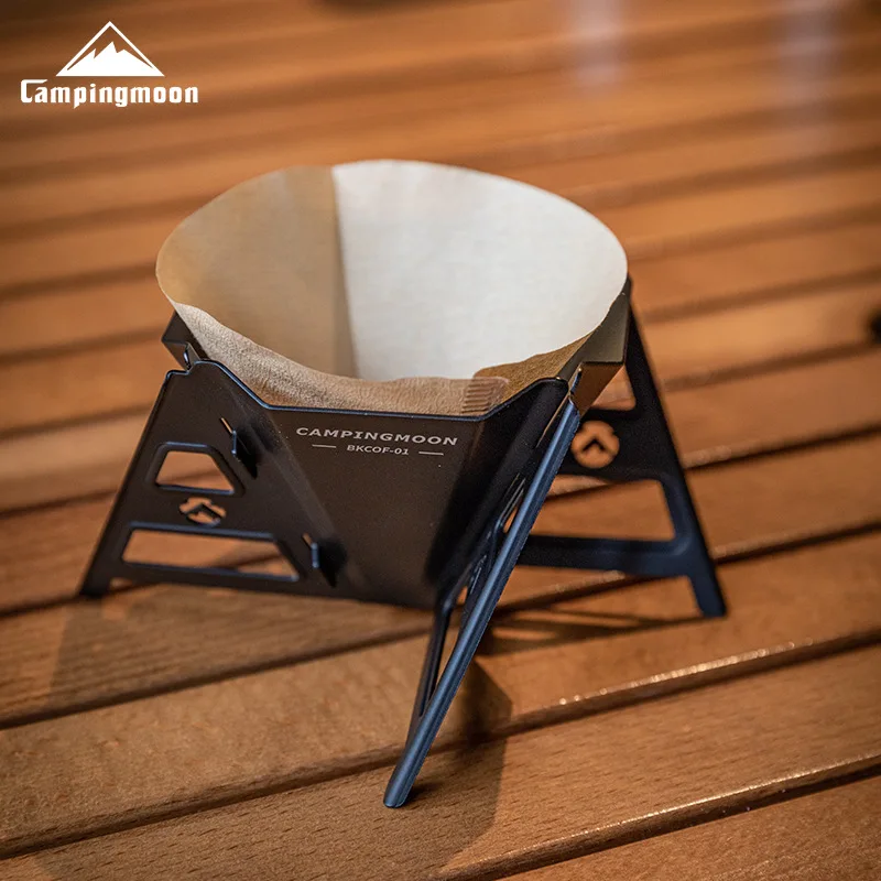 BKCOF-01 Portable Foldable Coffee Filter Drip Rack Stainless Steel Titanium Plated Hand Brewed Funnel for Outdoor Camping
