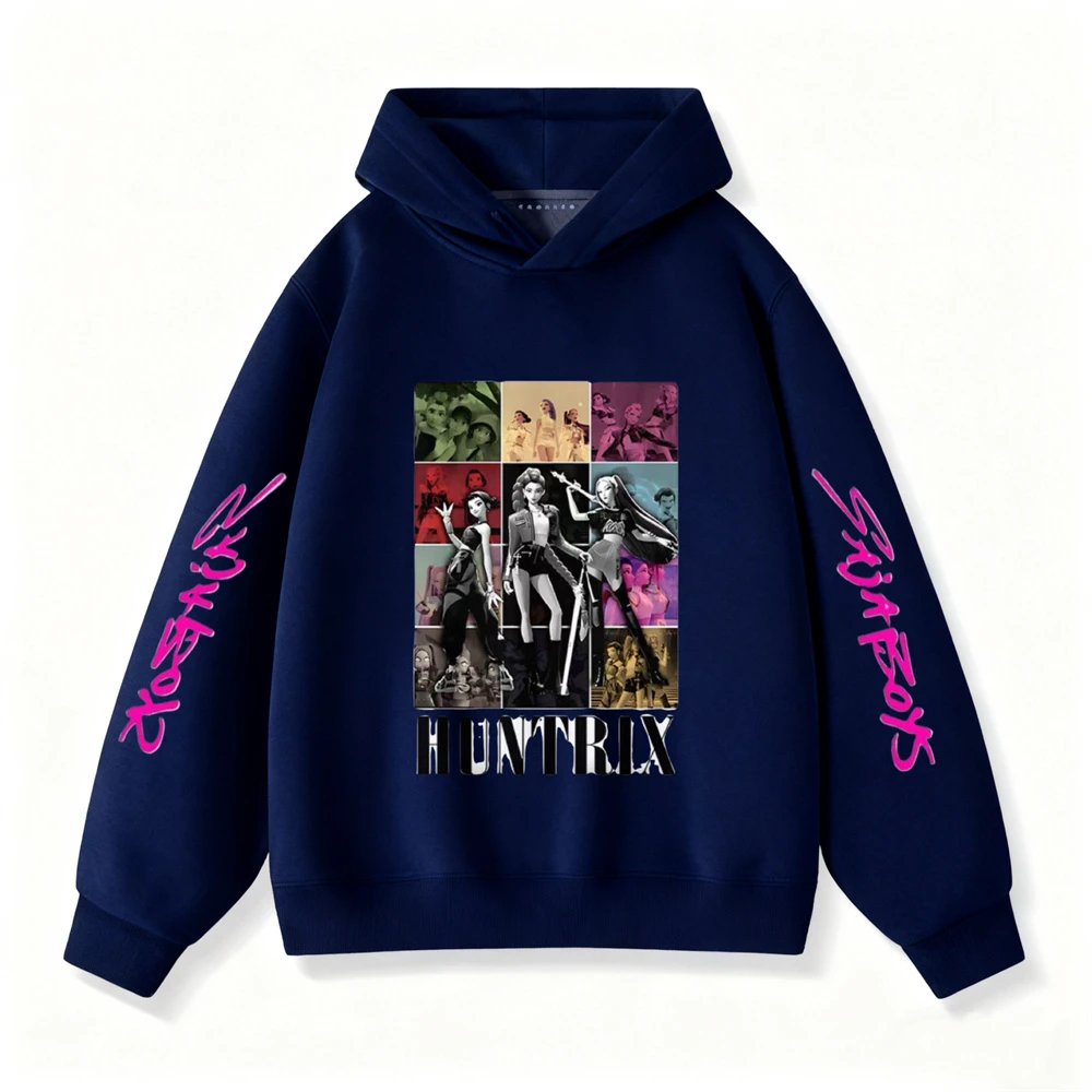 ملابس علوية بقلنسوة للأطفال ملابس Kpop شيطان الصيادين مطبوعة بلوزات بأكمام طويلة 2025 ملابس شعبية بلوفرات رياضية غير رسمية