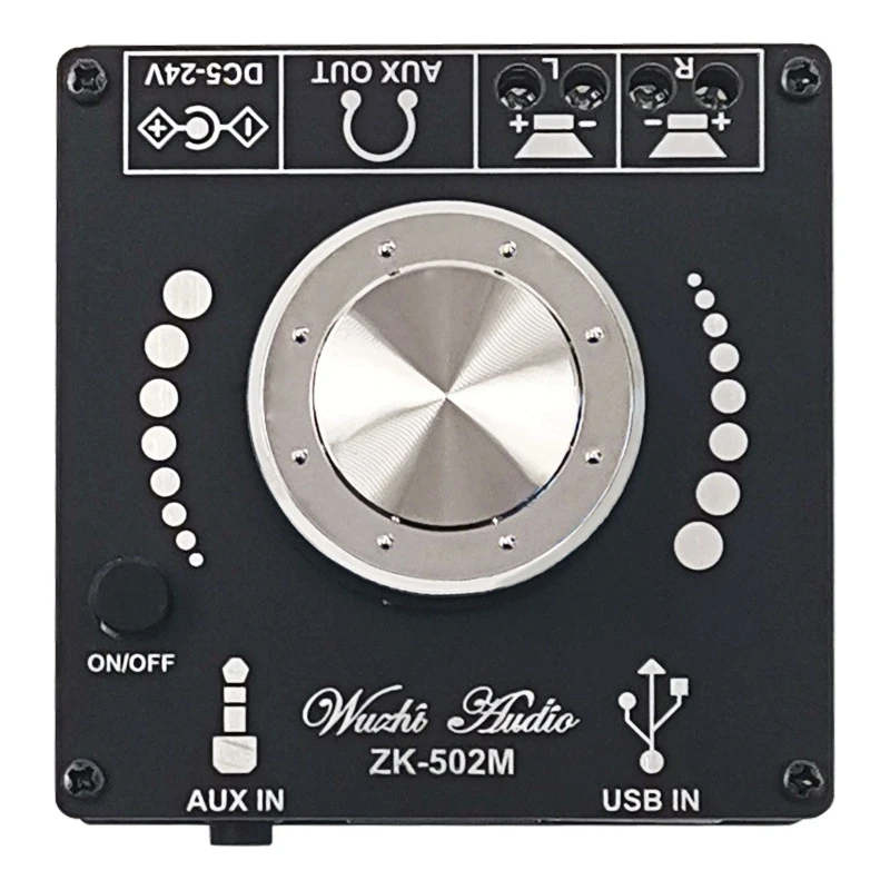 Placa amplificadora Digital de potencia de Audio inalámbrica, miniamplificador estéreo con Bluetooth 5,0, 50W + 50W, AUX, USB, disco U, ZK-502M