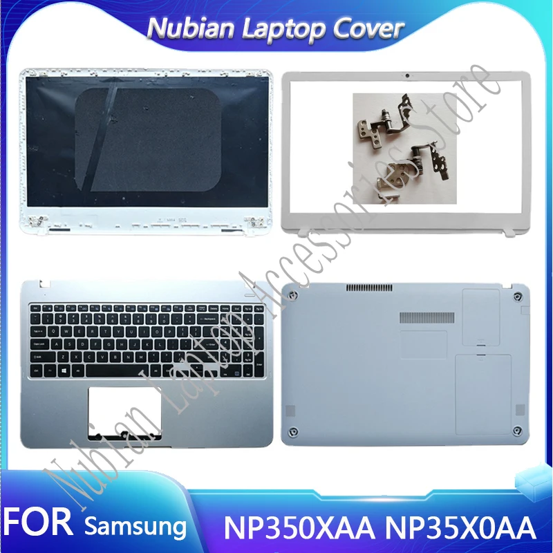 

New Bottom Case For Samsung NP351XAA NP35X0AA NP350XAA Back Cover Front Bezel Palmrest Upper Replacement Rear Lid White Grey