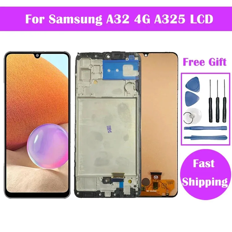 OLED/Incell Pantalla For Samsung A32 4G A325 SM-A325F/DS LCD Screen With Touch Digitizer Assembly Replacement Parts