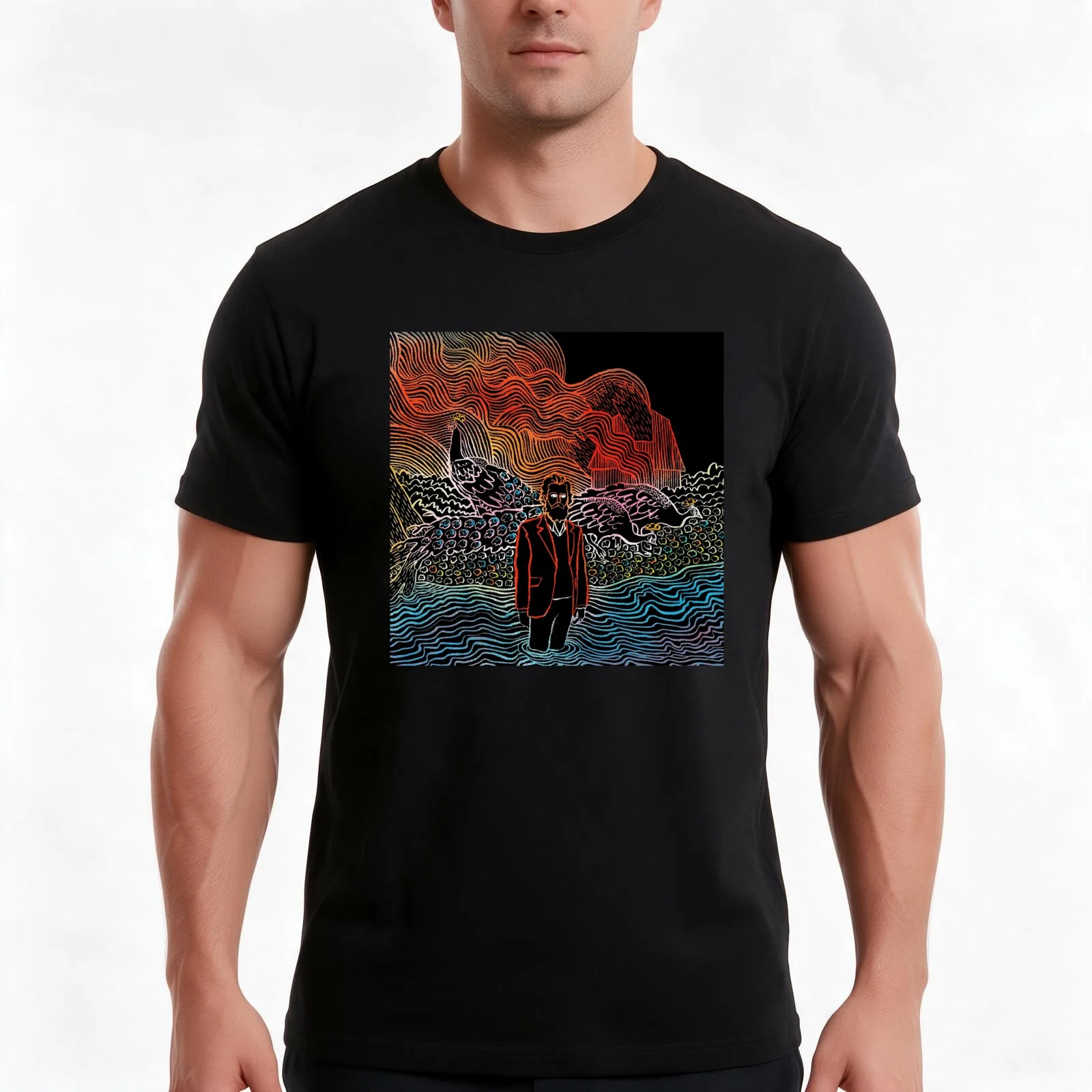 Top Art Design IRON And Wine Samuel Sam Ervin Beam cakil Edition American Music Popular T-Shirt, Summer Casual Cotton Tee