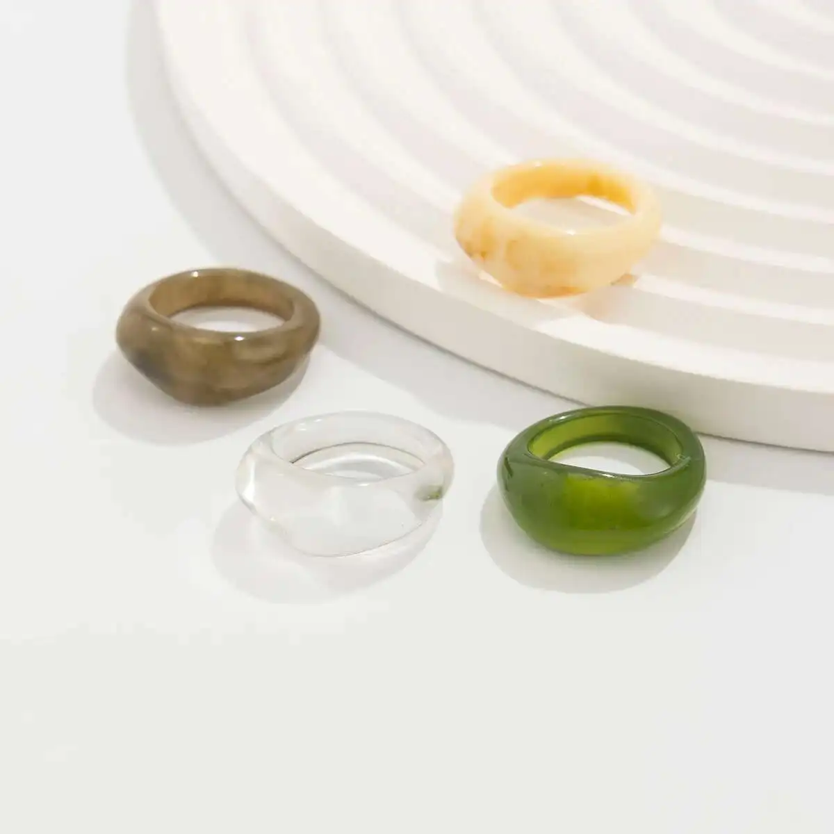 Ingemark Y2K بوهو السلس الراتنج خواتم الاصبع للنساء الاتجاه 2025 موضة جديدة بسيطة هندسية خواتم الجمالية اليومية مجوهرات هدية #4