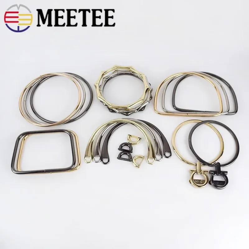 2/4Pcs Meetee Bags Handle Metal O D Ring Buckles Frame Handbag Purse Shoulder Belt DIY Replacement Leather Craft Accessaries