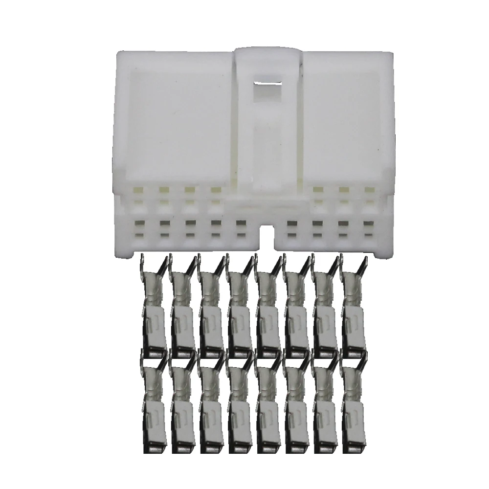 

5 комплектов 16-контактный автомобильный разъем с зажимом, гнездо белого цвета с клеммами DJ7165-0,6-21 16P Автомобильный разъем