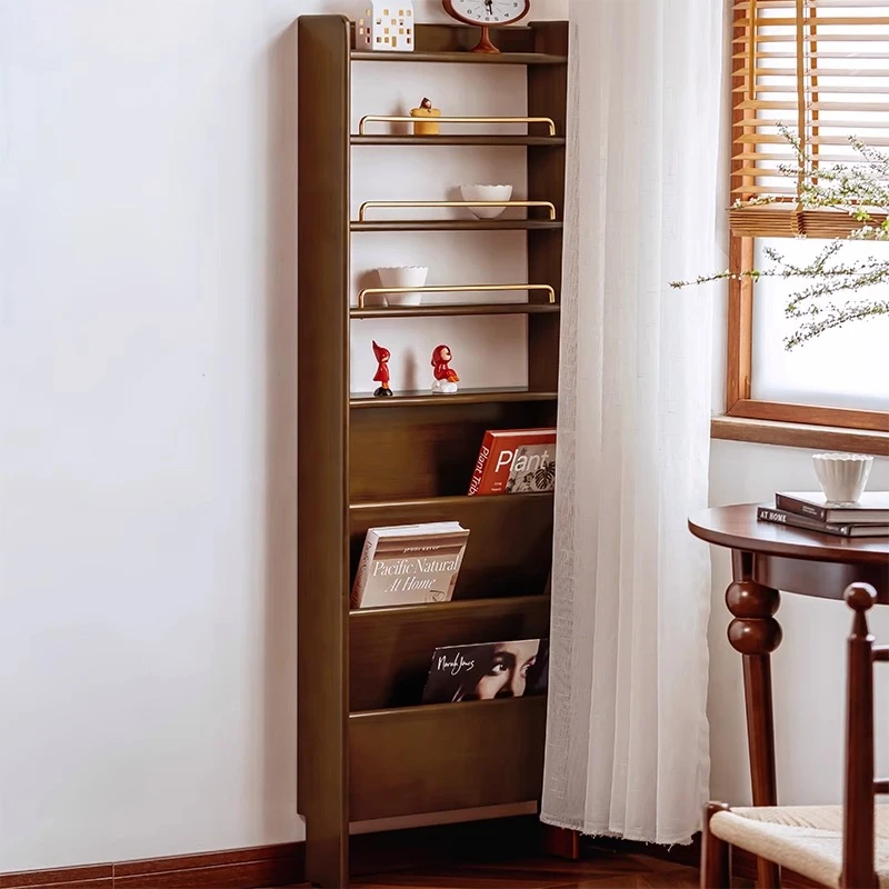 Medieval niche aisle, thin and narrow cabinet against the wall, solid wood storage, bookshelf, sofa crack, entrance cabinet,