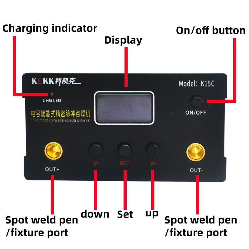 K15 Double Pulse Spot Welder For 18650 Battery Super Farad Capacitor Spot Welding Handheld  Portable Spot Welding Machine