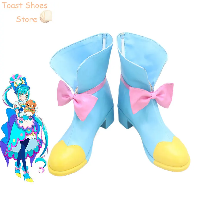 Fuwa Kokone Cosplay Shoes KiraKira Cure Spicy Cosplay Prop Halloween Carnival Boots PU Leather Shoes Costume Prop