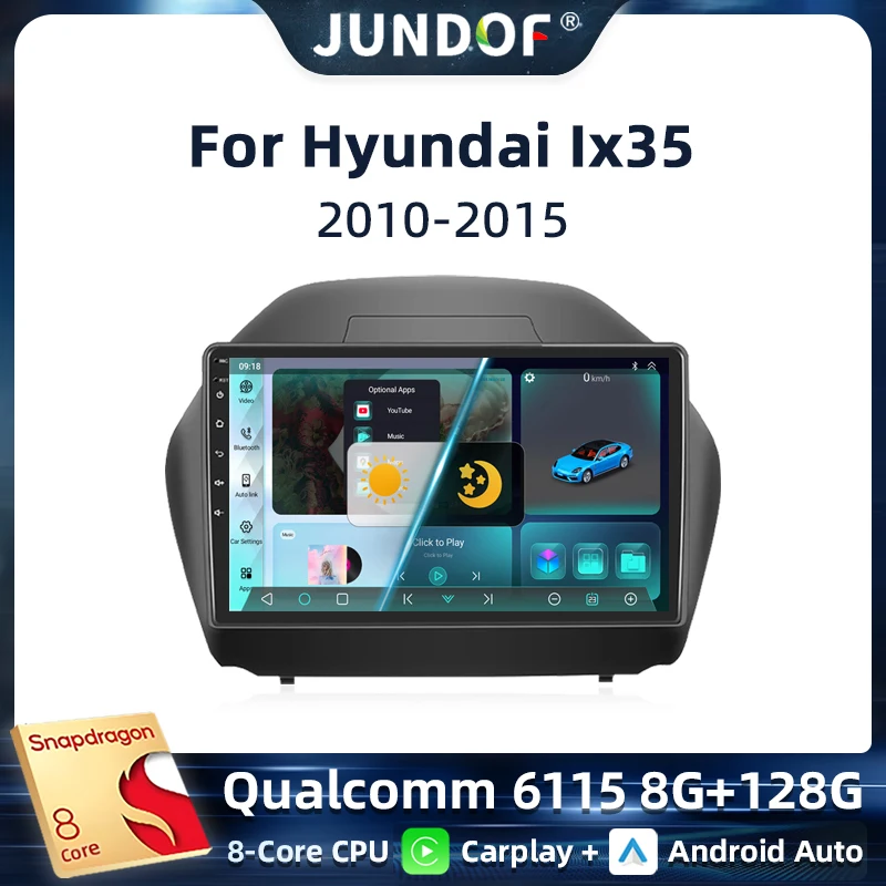 

Jundof Car Radio For Hyundai Tucson 2 IX35 2011 - 2017 Wireless CarPlay Android Auto Intelligent Systems 2din 4G WIFI DSP GPS BT