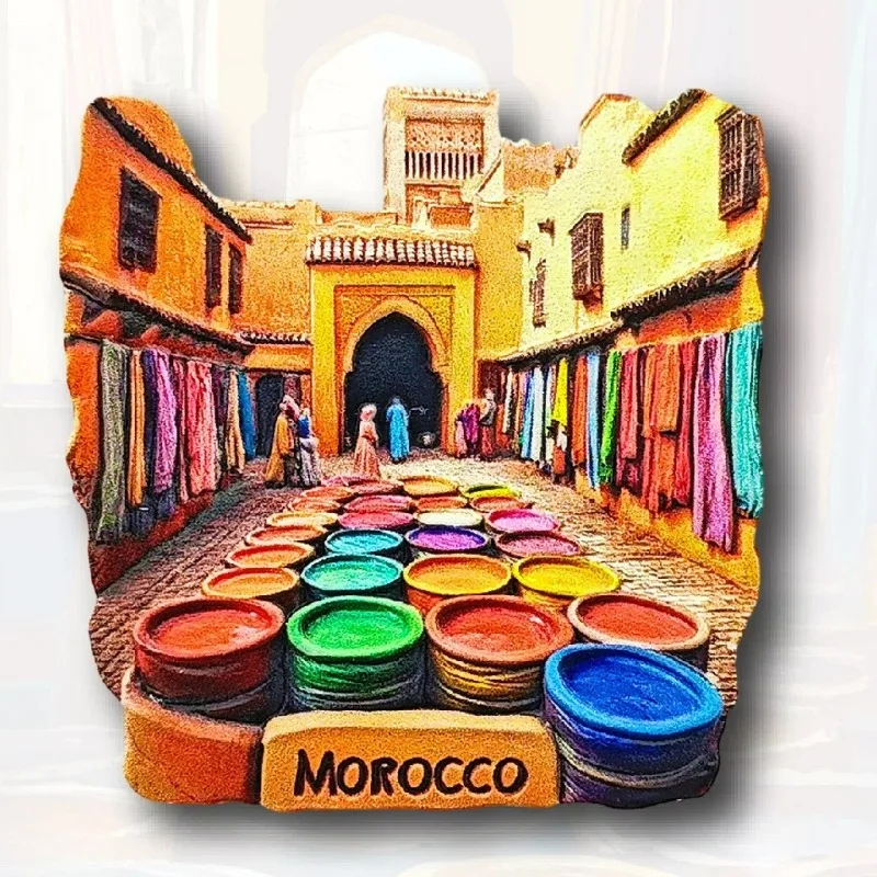 Morocco Fridge Stickers Casablanca Travel Souvenirs Marrakech Tangier Essaouira Chefchaouen Fridge Magnets Birthday Gifts