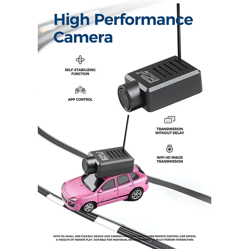 รถบังคับวิทยุ AM-6401 FPV ขนาด 1:64 พร้อมกล้อง 720P FPV ควบคุมผ่านแอพ Wifi ชุดรีโมทคอนโทรล 2.4G พร้อมชุดส่งสัญญาณภาพ FPV VTX รถแข่งขนาดเล็ก