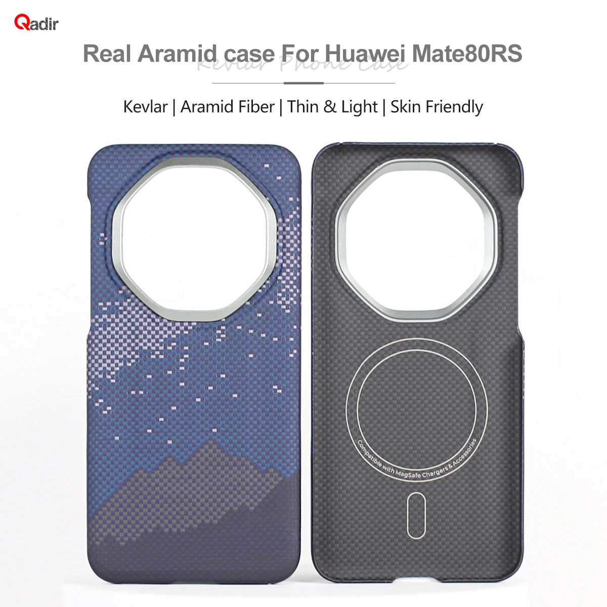 

QADIR для HUAWEI Mate 80 RS, тонкий защитный чехол из настоящего углеродного арамидного волокна, противовзрывной защитный чехол для мобильного телефона Mate 80RS, защитный чехол