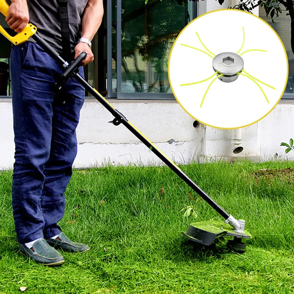 Universal Metal Grass Trimmer Head With Lines Brush Cutter Lawn Mower Strimmer Replacement Accessory Garden Tools view 3