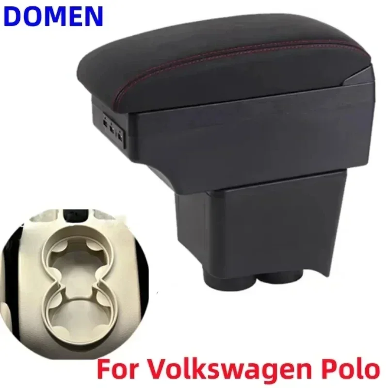 

Новый роскошный подлокотник для Volkswagen Polo для VW POLO Mk5 6R Vento, автомобильный подлокотник 2002-2009, автомобильные аксессуары, простая установка