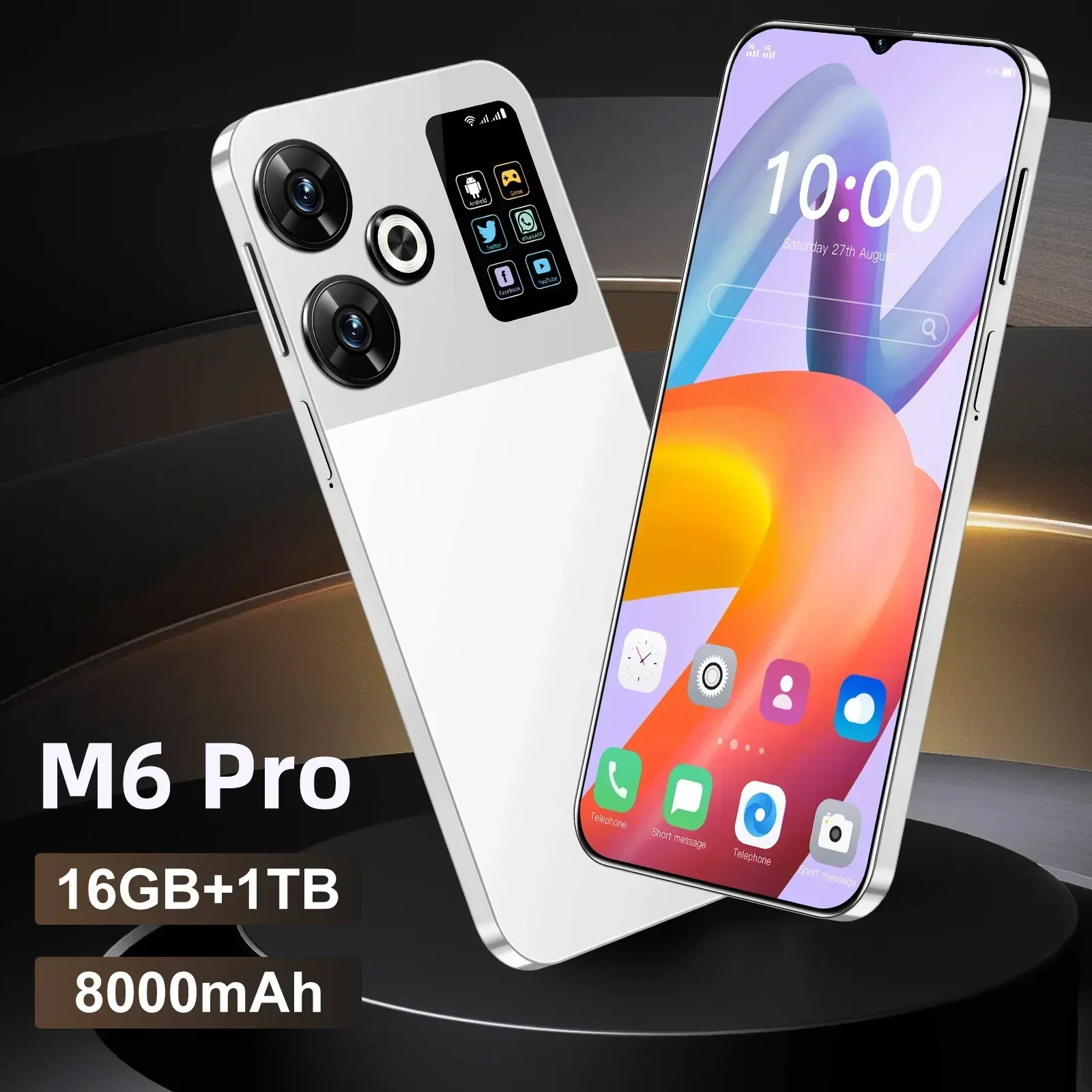 New M6 Pro Smartphone Android Large Screen HD Dual-Sim Smartphone Global Version Mobile Phone Cheap S22 Ultra Celulares