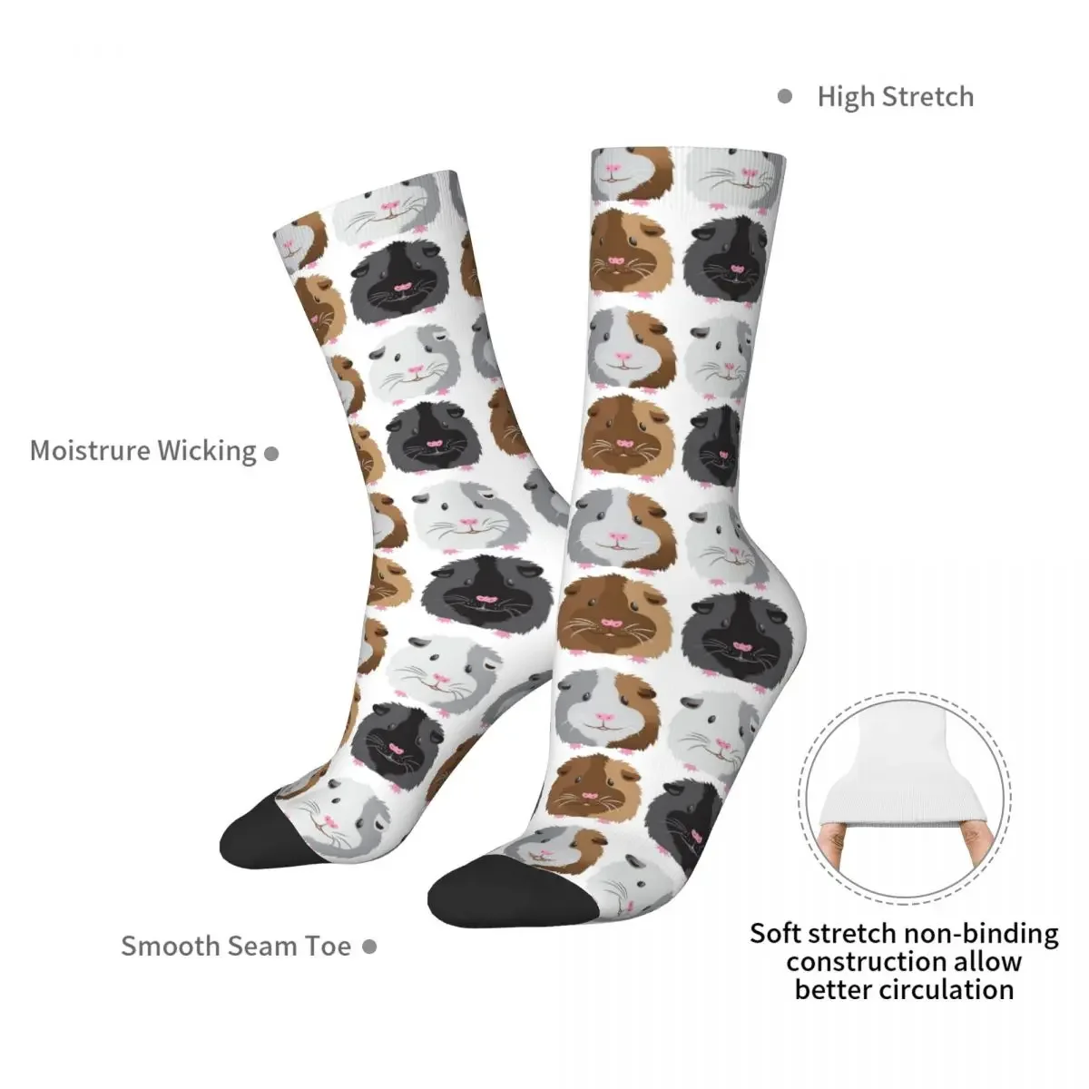 Four Piggies (guinea Pigs) Socks Harajuku High Quality Stockings All Season Long Socks Accessories for Man's Woman's Gifts