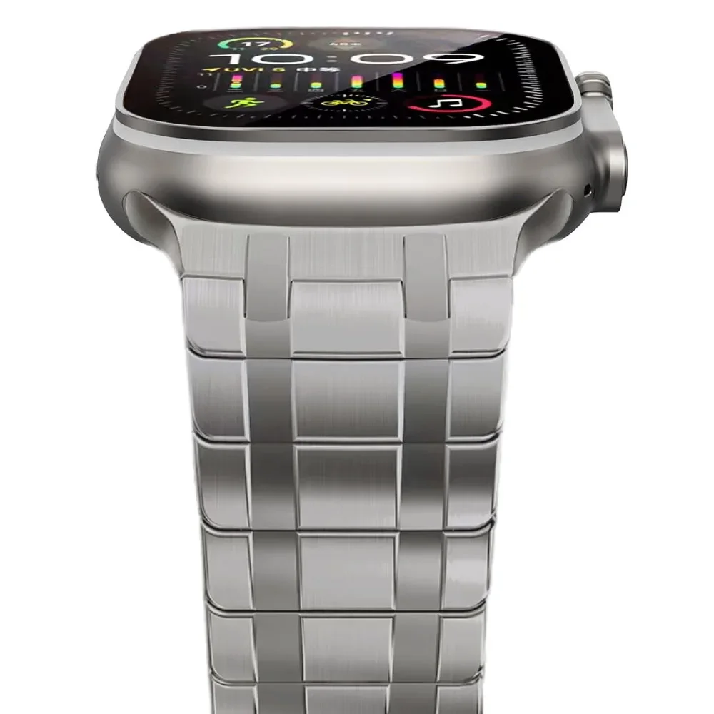 

Магнитный браслет для Apple Watch Ultra 2 49 мм 10 9 8 7 46 мм 45 мм Роскошный ремешок из нержавеющей стали для iWatch 6 5 4 Se 44 мм Мужской ремешок