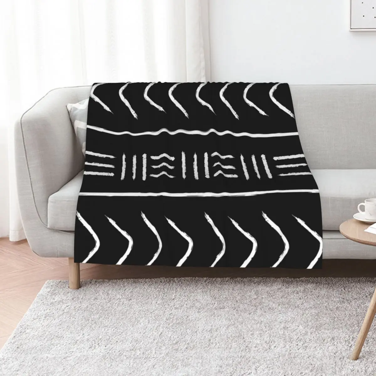 

Black mudcloth - pillow version Throw Blanket Fuzzy Plush Throw Blanket for Sofa Chair