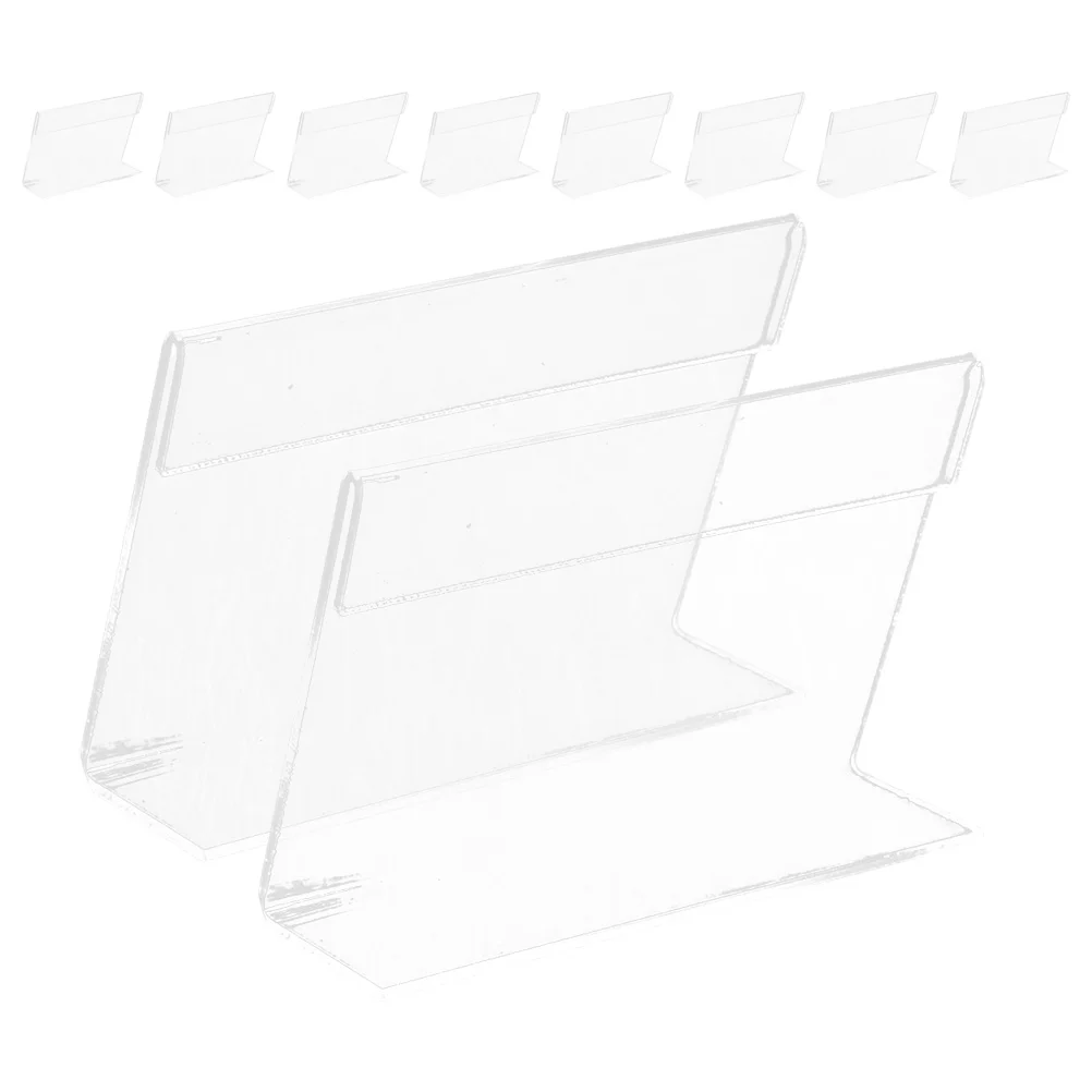 10 Pcs Sign Stand Rack Shelf Display Acrylic Literature Holder Supermarket Accessory Store Price Tag Advertising