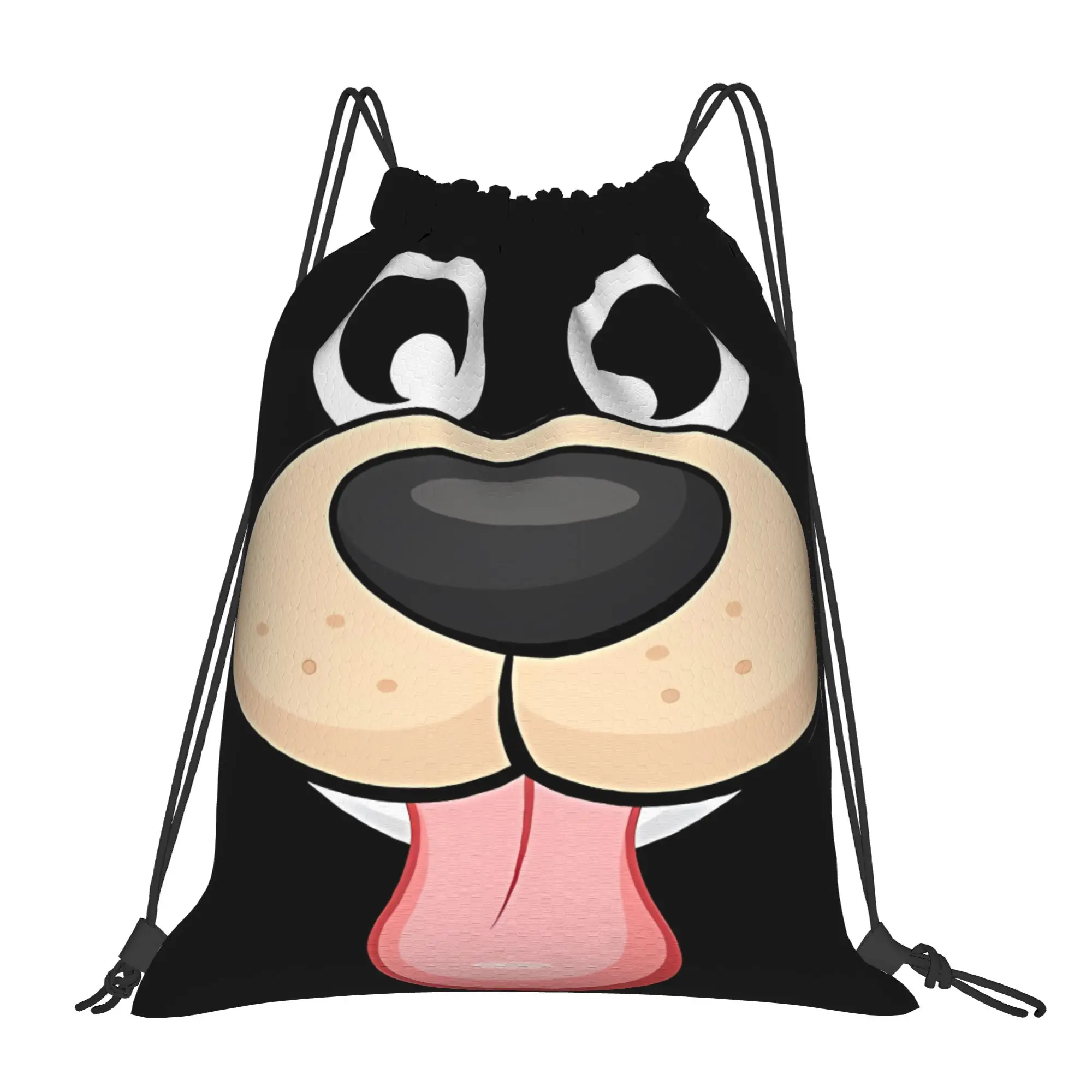 Kawaii Cartoon Dog Saying WOW! Animal Face Portable Sports Riding Gym Drawstring cute gift Storage Backpacks