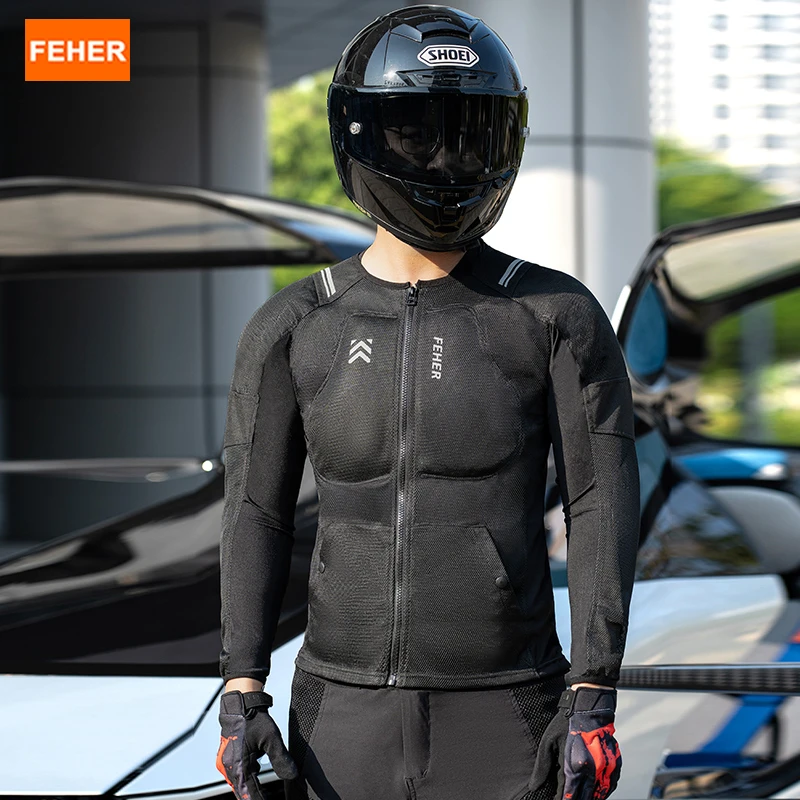 

FEHER Motorcycle Jackets Man Summer Breathable 600D Oxford Cloth Waterproof Wear-resistant Coat for Motorbike Rider's Jacket