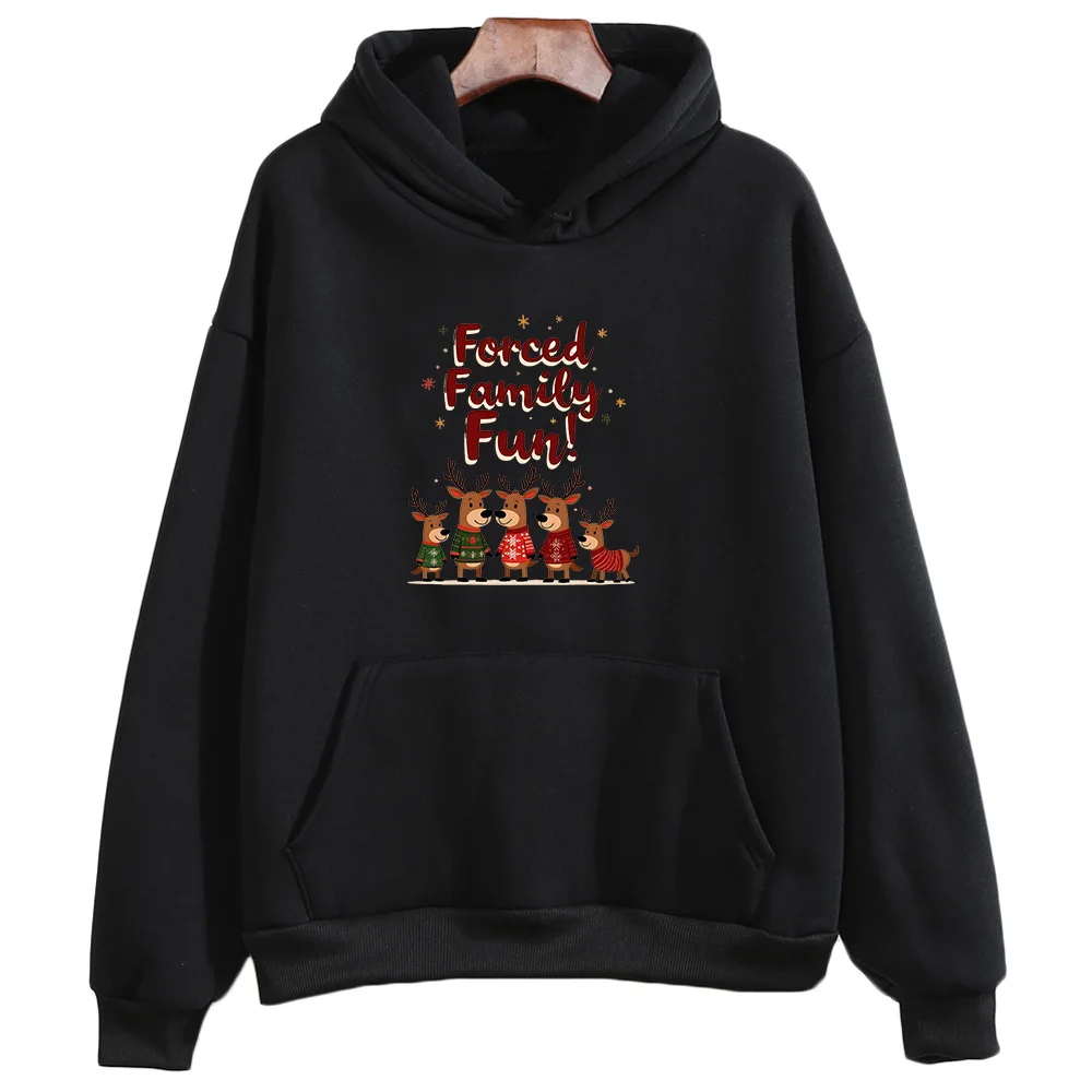 2025 الخريف/الشتاء الرجال والنساء قبعة عيد الميلاد نمط مطبوعة مقنعين البلوز-أسلوب لطيف ملابس رياضية مريحة