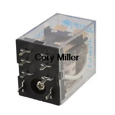 DC12/24/36V AC6/12/24/36/48/220V Coil 10A 240VAC 28VDC DPDT Electromagnetic Relay JQX-13F-2ZA New