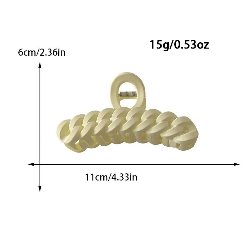 1/4pcs Frosted Chain Large Hair Clip Claw for Women Elegant Daily Wear Shark Clip Fashion Girl Hair Clamp Hair Accessories
