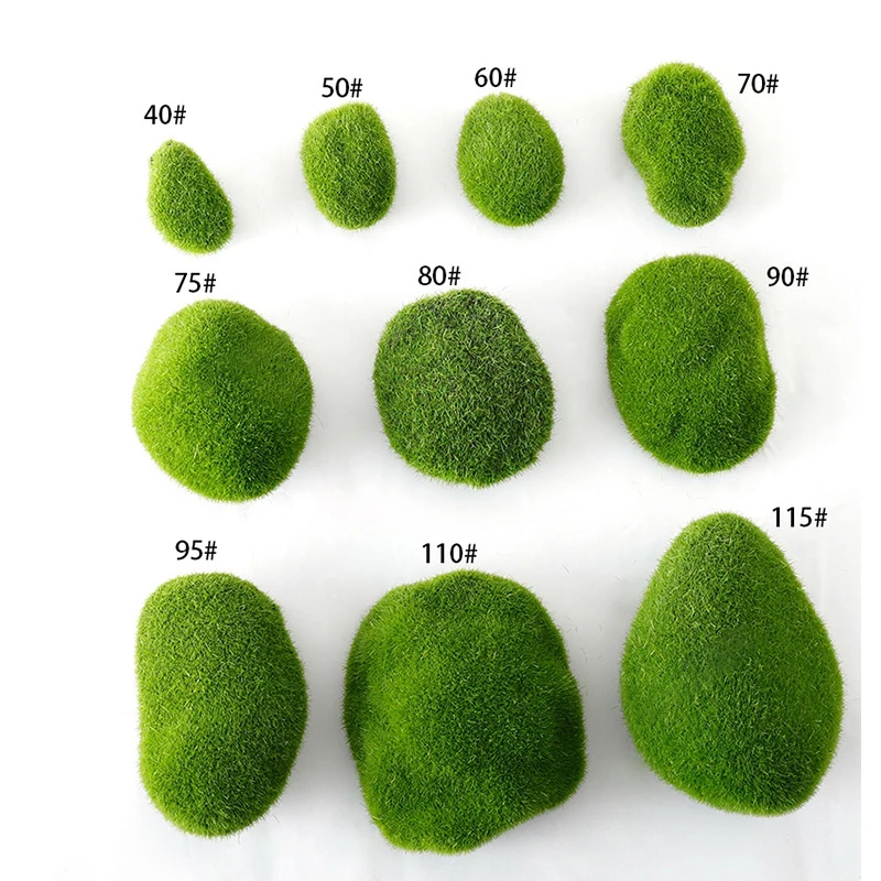 Simulation Moss Stone Artificial Moss Rocks Ball Fake Plant for Home Garden Flower Pot Decoration Creative Crafts 30/12/10/5pcs