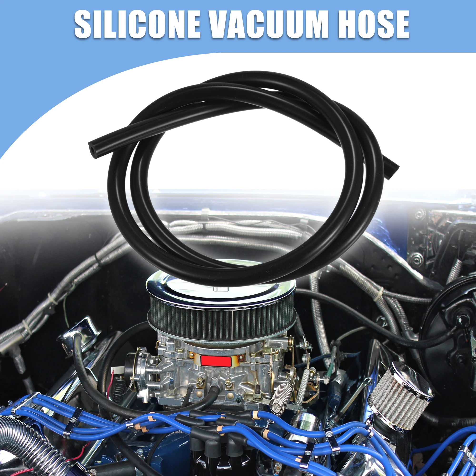 UXCELL ID 3MM 4MM 5MM 10MM Silicone Vacuum Tubing Hose Universal Silicon Tubing Wall Thickness 3mm 1M to 5M Length Black