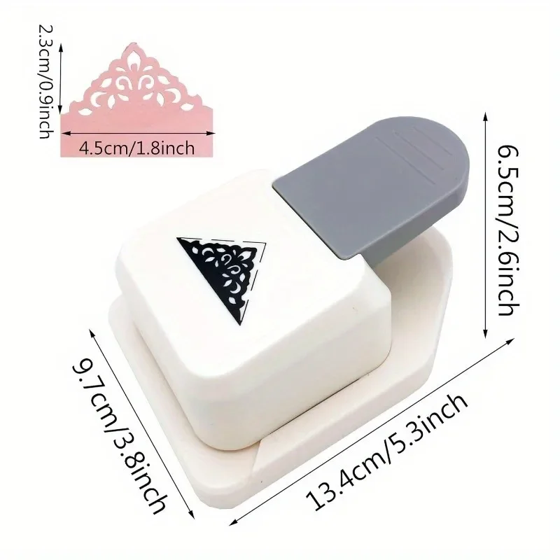 Large Craft Corner Punch Triangular Flower Pattern Scrapbook Photo Cutter Card Making Supplies Shell Color Random